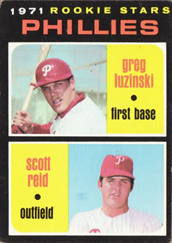 1971 Topps #439 Phillies 1971 Rookie Stars (Greg Luzinski / Scott Reid) Front