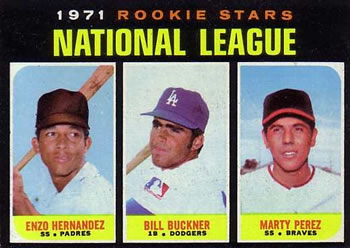 1971 Topps #529 National League 1971 Rookie Stars (Enzo Hernandez / Bill Buckner / Marty Perez) Front