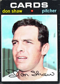 1971 Topps #654 Don Shaw Front