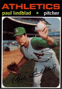 1971 Topps #658 Paul Lindblad Front