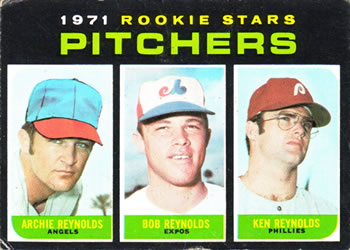 1971 Topps #664 Pitchers 1971 Rookie Stars (Archie Reynolds / Bob Reynolds / Ken Reynolds) Front