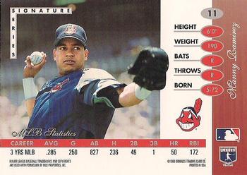 1996 Leaf Signature Series #11 Manny Ramirez Back