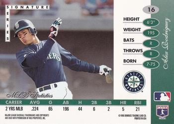 1996 Leaf Signature Series #16 Alex Rodriguez Back