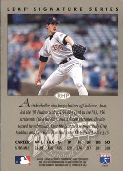 1996 Leaf Signature Series - Autographs Bronze #NNO Andy Ashby Back