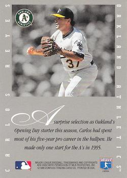 1996 Leaf Signature Series - Extended Series Autographs #NNO Carlos Reyes Back