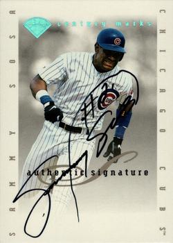 1996 Leaf Signature Series - Extended Series Autographs Century Marks #NNO Sammy Sosa Front