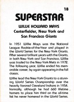 1980 TCMA Superstars #18 Willie Mays Back