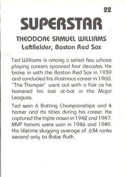 1980 TCMA Superstars #22 Ted Williams Back