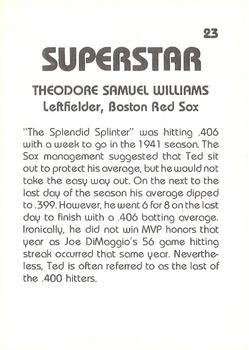 1980 TCMA Superstars #23 Ted Williams Back
