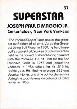 1980 TCMA Superstars #37 Joe DiMaggio Back
