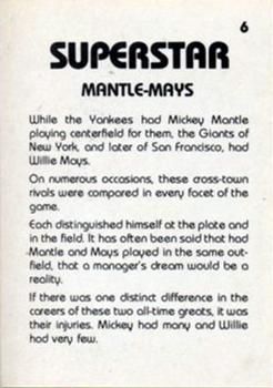 1980 TCMA Superstars #6 Mickey Mantle / Willie Mays Back