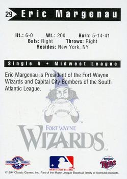 1994 Classic Best Fort Wayne Wizards #29 Eric Margenau Back