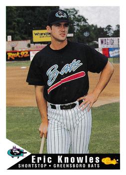 1994 Classic Best Greensboro Bats #10 Eric Knowles Front