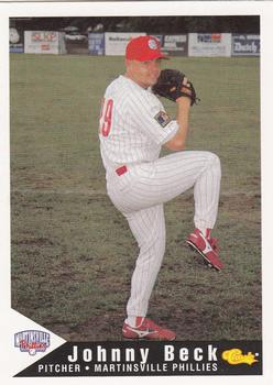 1994 Classic Best Martinsville Phillies #3 Johnny Beck Front