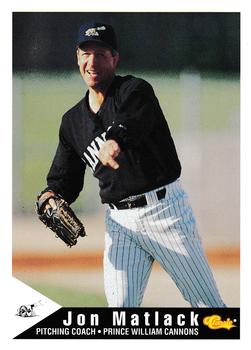 1994 Classic Best Prince William Cannons #26 Jon Matlack Front