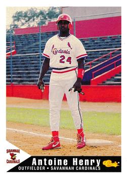 1994 Classic Best Savannah Cardinals #14 Antoine Henry Front