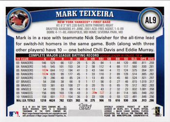 2011 Topps American League All-Stars #AL9 Mark Teixeira Back
