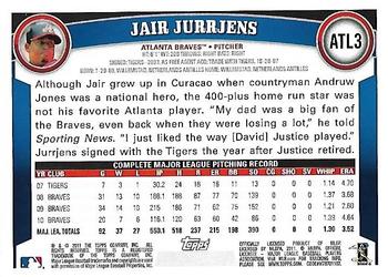 2011 Topps Atlanta Braves #ATL3 Jair Jurrjens Back