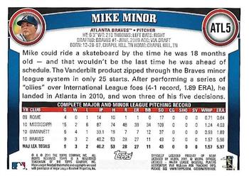 2011 Topps Atlanta Braves #ATL5 Mike Minor Back