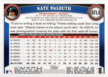 2011 Topps Atlanta Braves #ATL8 Nate McLouth Back
