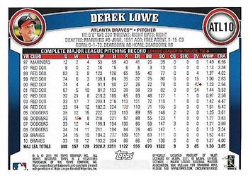 2011 Topps Atlanta Braves #ATL10 Derek Lowe Back