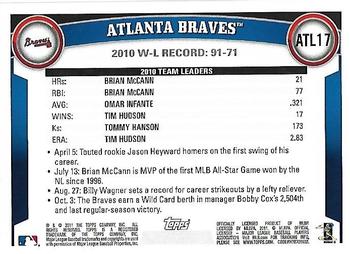 2011 Topps Atlanta Braves #ATL17 Turner Field Back