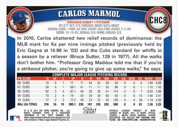 2011 Topps Chicago Cubs #CHC8 Carlos Marmol Back
