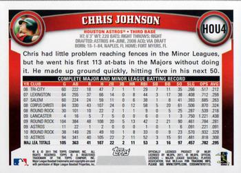 2011 Topps Houston Astros #HOU4 Chris Johnson Back