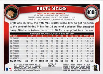 2011 Topps Houston Astros #HOU6 Brett Myers Back