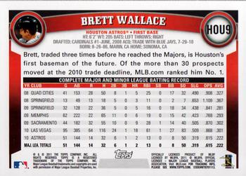 2011 Topps Houston Astros #HOU9 Brett Wallace Back