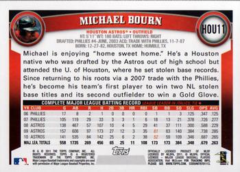 2011 Topps Houston Astros #HOU11 Michael Bourn Back