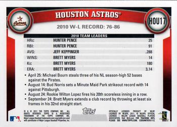 2011 Topps Houston Astros #HOU17 Minute Maid Park Back