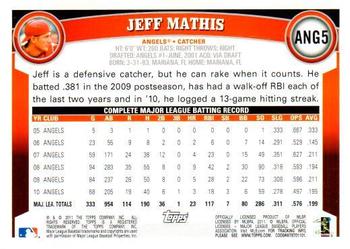 2011 Topps Los Angeles Angels #ANG5 Jeff Mathis Back