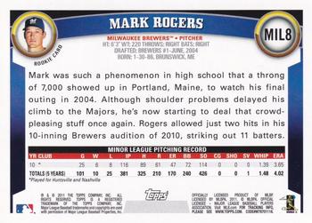 2011 Topps Milwaukee Brewers #MIL8 Mark Rogers Back