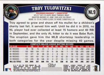 2011 Topps National League All-Stars #NL9 Troy Tulowitzki Back