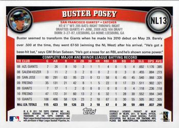 2011 Topps National League All-Stars #NL13 Buster Posey Back
