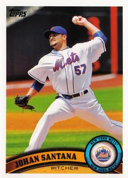 2011 Topps New York Mets #NYM4 Johan Santana Front