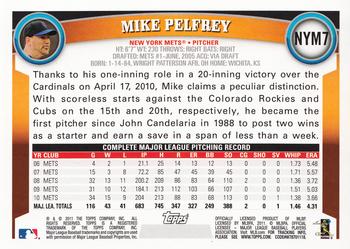 2011 Topps New York Mets #NYM7 Mike Pelfrey Back