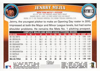 2011 Topps New York Mets #NYM13 Jenrry Mejia Back
