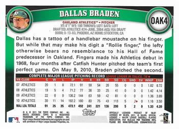 2011 Topps Oakland Athletics #OAK4 Dallas Braden Back