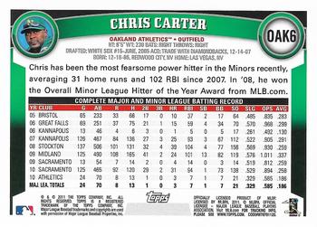 2011 Topps Oakland Athletics #OAK6 Chris Carter Back
