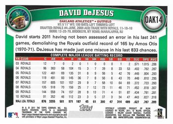 2011 Topps Oakland Athletics #OAK14 David DeJesus Back
