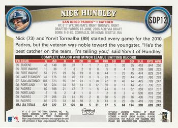 2011 Topps San Diego Padres #SDP12 Nick Hundley Back