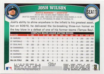 2011 Topps Seattle Mariners #SEA11 Josh Wilson Back