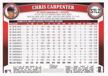 2011 Topps St. Louis Cardinals #STL2 Chris Carpenter Back