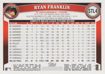 2011 Topps St. Louis Cardinals #STL4 Ryan Franklin Back