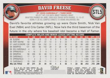 2011 Topps St. Louis Cardinals #STL5 David Freese Back