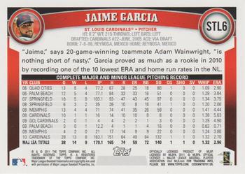 2011 Topps St. Louis Cardinals #STL6 Jaime Garcia Back