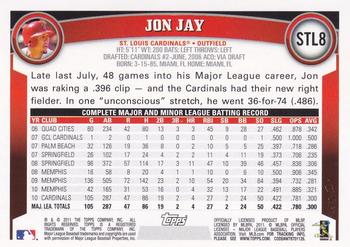2011 Topps St. Louis Cardinals #STL8 Jon Jay Back