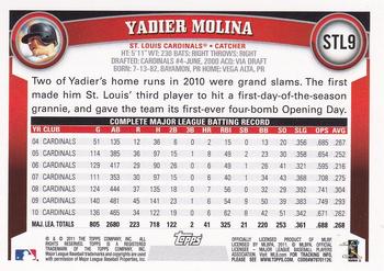 2011 Topps St. Louis Cardinals #STL9 Yadier Molina Back